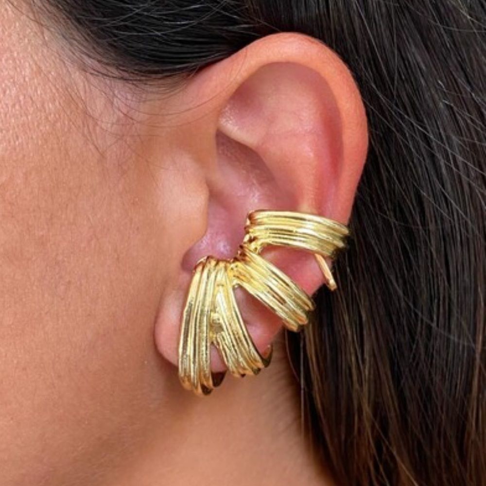 Zara Gold Layered Hoop Ear Cuff Earrings